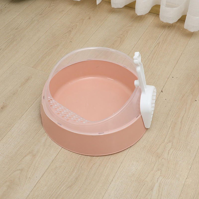 Large Semi-Enclosed Cat Litter Box with Shovel